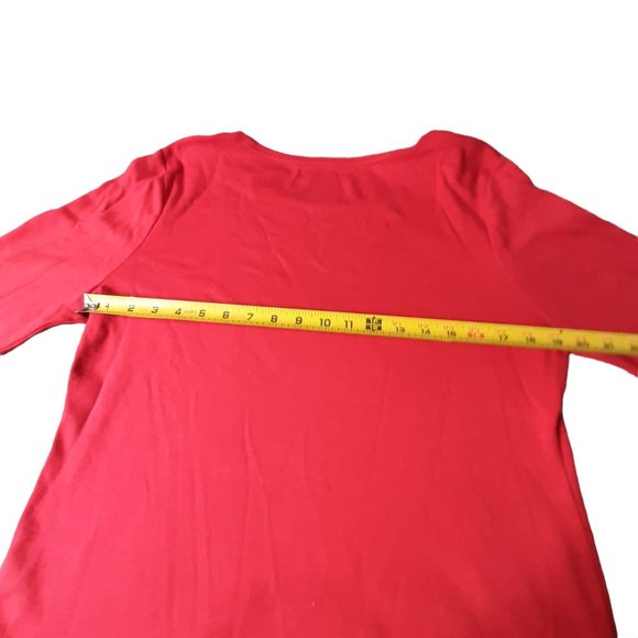 Charter Club Womens XL Long Sleeve T Shirt 100% Pima Cotton Soft Solid Red - Picture 7 of 10